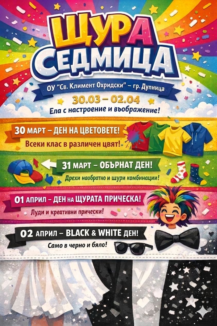 Щура седмица - ОУ Св. Климент Охридски - Дупница